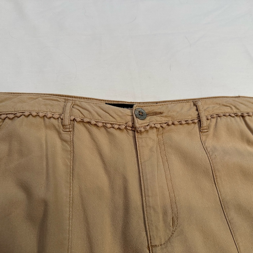 Nine West Jeans Tan Linen Rayon Boho Cropped Pants Sz 10 - Picture 5 of 8